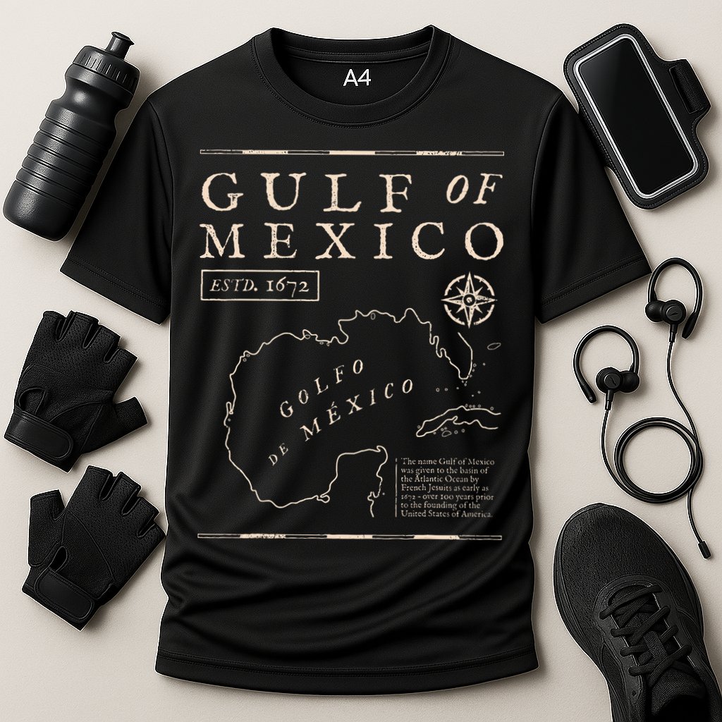 Gulf Of Mexico 1672 Historic Map Cooling Performance Crew T-Shirt