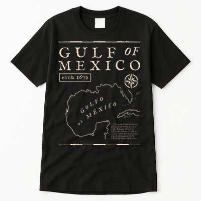 Gulf Of Mexico 1672 Historic Map Tall T-Shirt