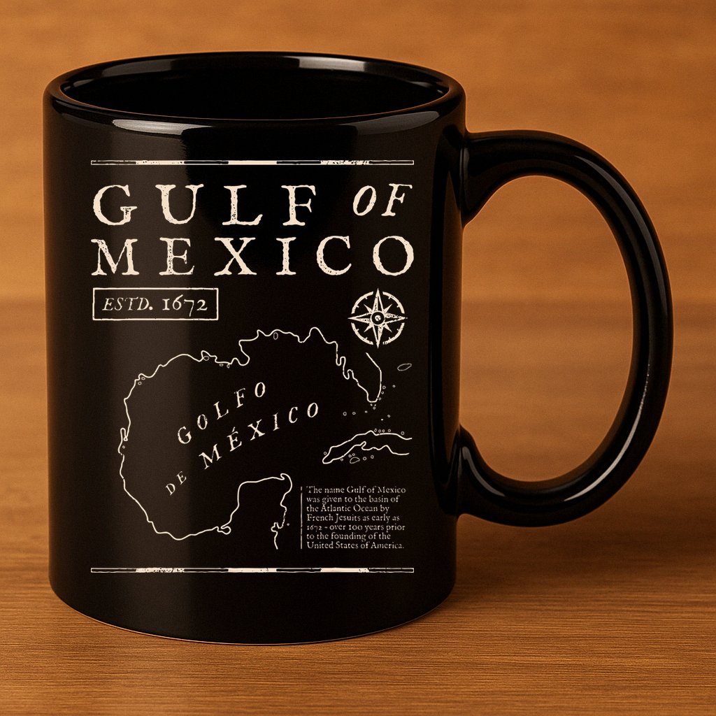 Gulf Of Mexico 1672 Historic Map 11oz C Handle Ceramic Mug
