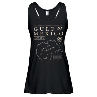 Gulf Of Mexico 1672 Historic Map Ladies Essential Flowy Tank