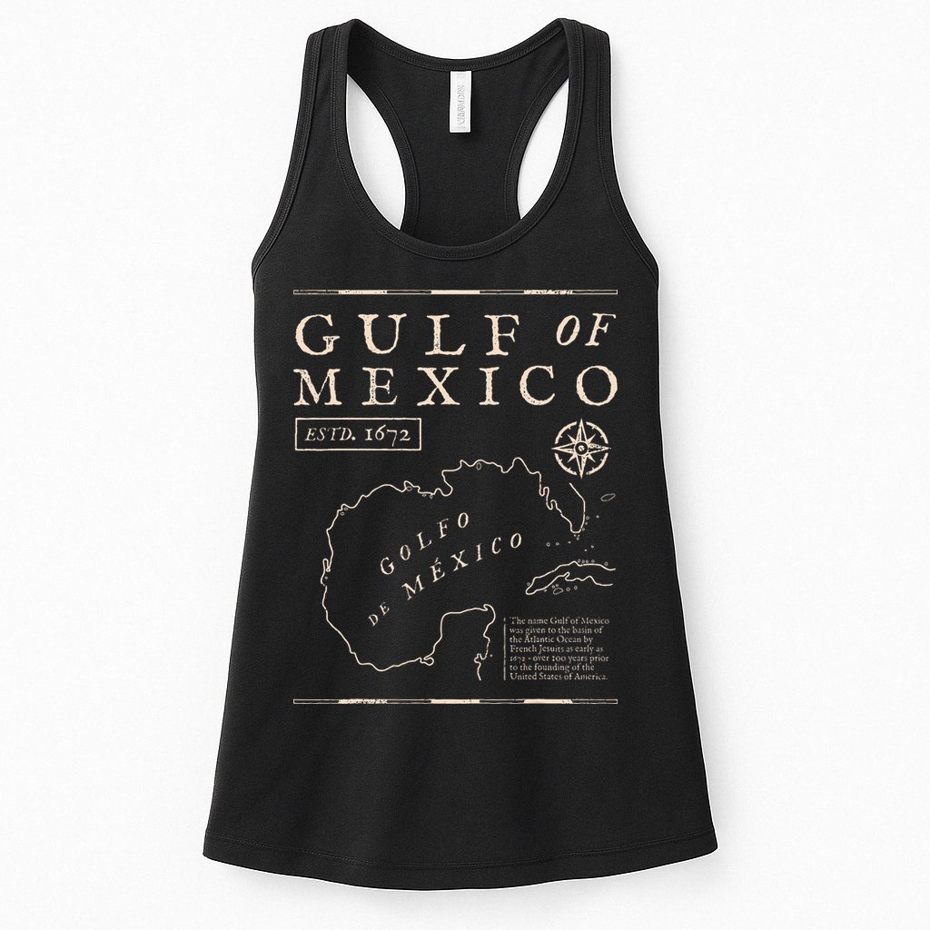 Gulf Of Mexico 1672 Historic Map Womens Tank Top