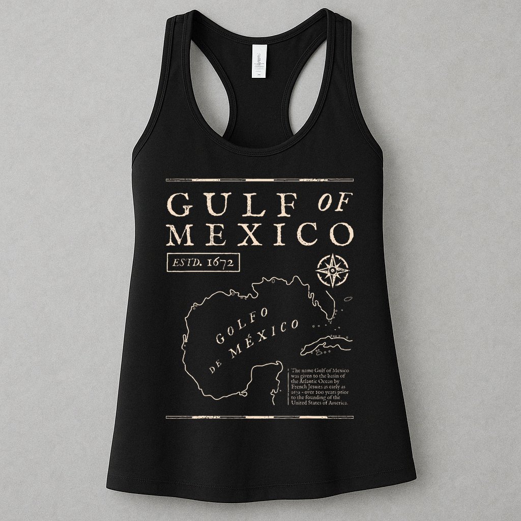 Gulf Of Mexico 1672 Historic Map Womens Tank Top