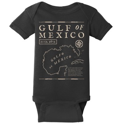 Gulf Of Mexico 1672 Historic Map Baby Bodysuit
