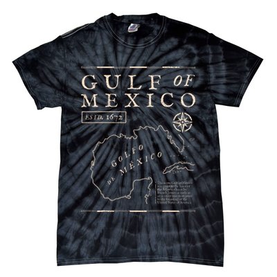 Gulf Of Mexico 1672 Historic Map Tie-Dye T-Shirt