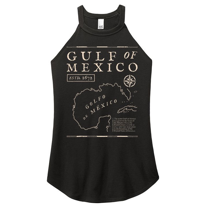 Gulf Of Mexico 1672 Historic Map Women's Perfect Tri Rocker Tank