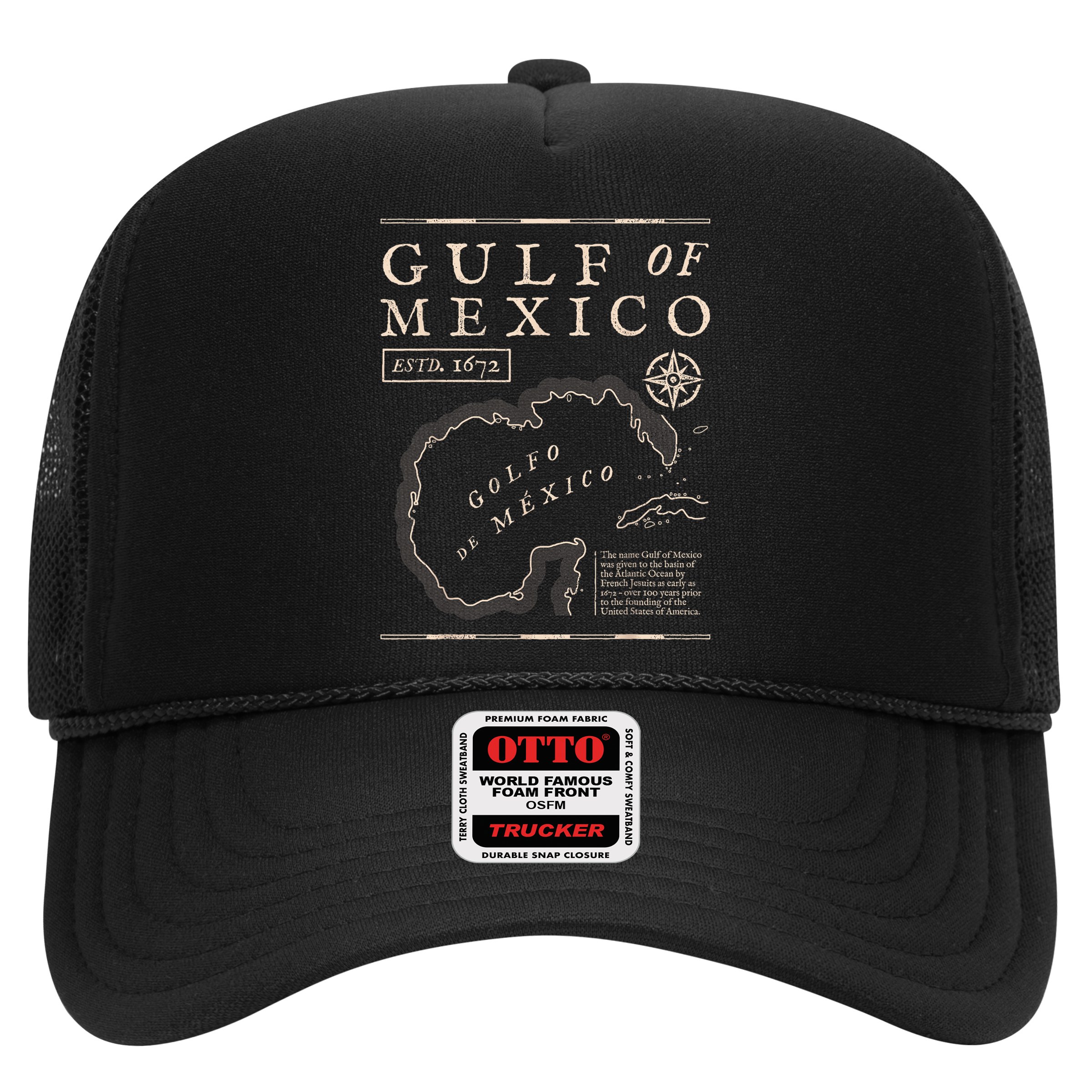 Gulf Of Mexico 1672 Historic Map Hat