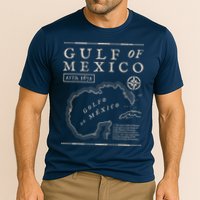 Gulf Of Mexico 1672 Historic Map Cooling Performance Crew T-Shirt