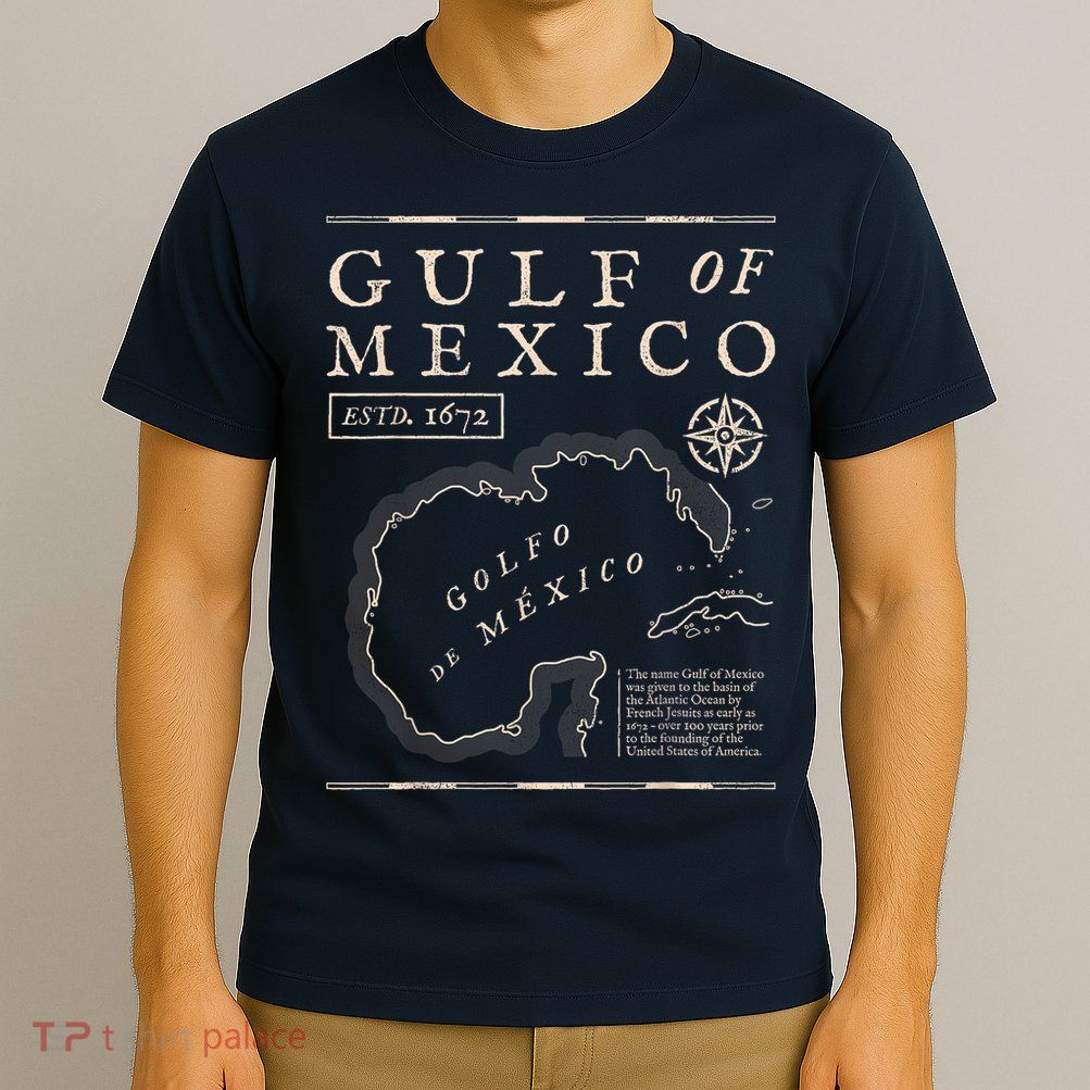 Gulf Of Mexico 1672 Historic Map T-Shirt