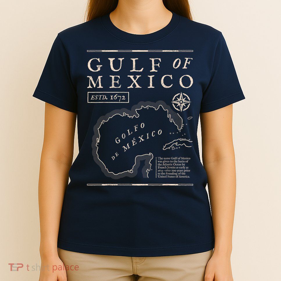Gulf Of Mexico 1672 Historic Map T-Shirt