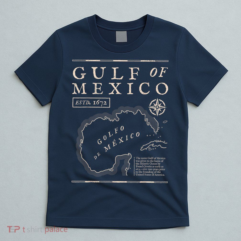 Gulf Of Mexico 1672 Historic Map T-Shirt