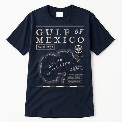 Gulf Of Mexico 1672 Historic Map Tall T-Shirt