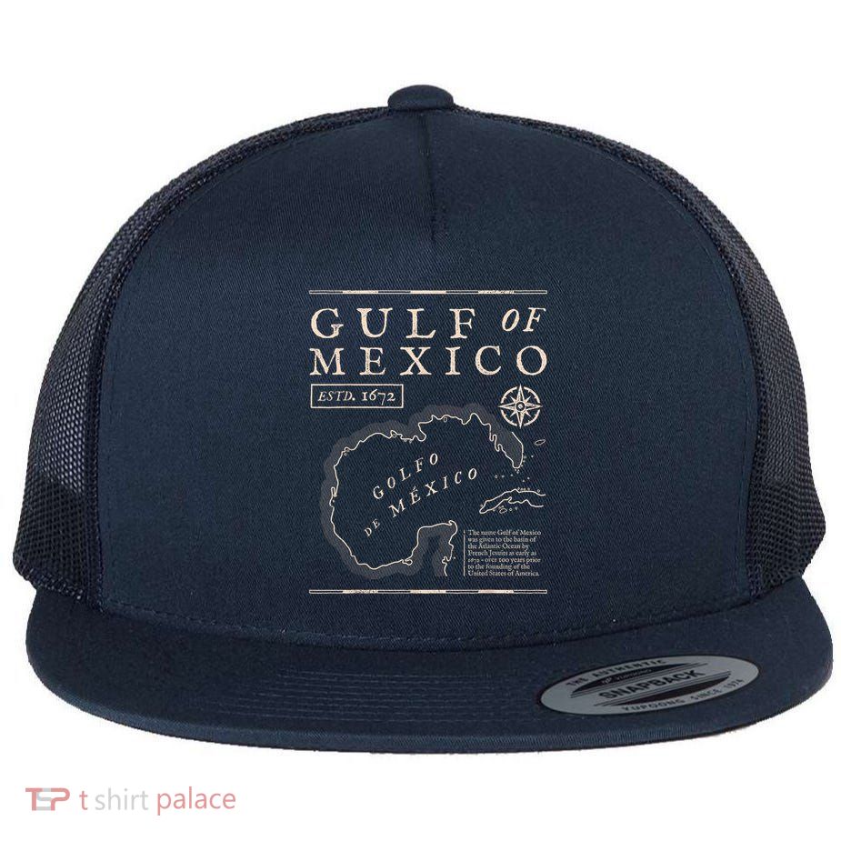 Gulf Of Mexico 1672 Historic Map Flatbill Hat