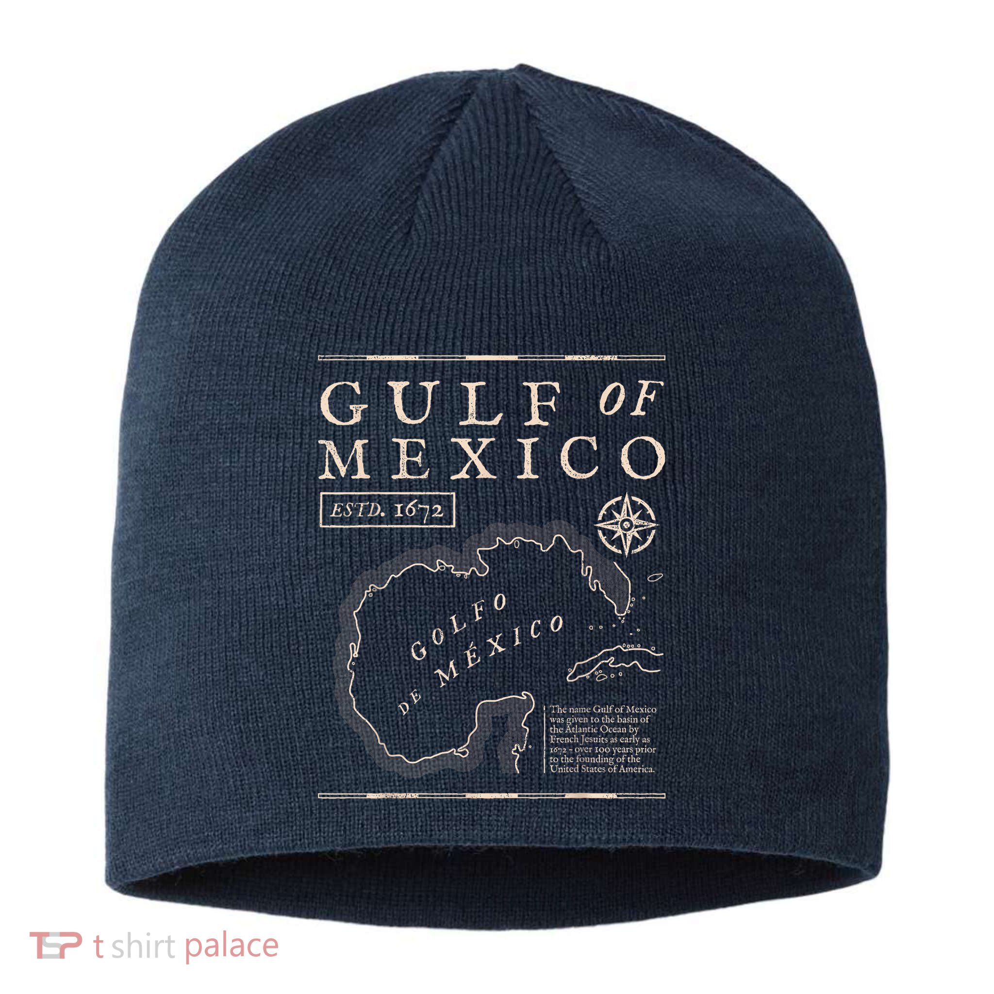 Gulf Of Mexico 1672 Historic Map Sustainable Beanie