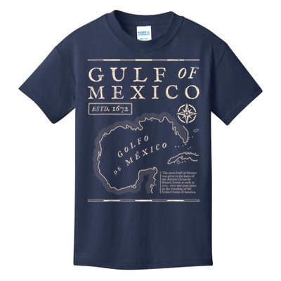 Gulf Of Mexico 1672 Historic Map Kids T-Shirt