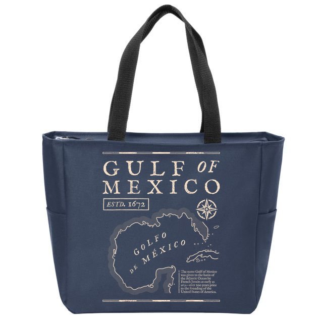 Gulf Of Mexico 1672 Historic Map Zip Tote Bag