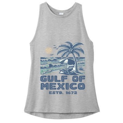 Gulf Of Mexico 1672 Vintage Beach Gulf Of Mexico Forever Ladies PosiCharge Tri-Blend Wicking Tank