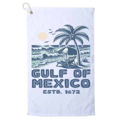 Gulf Of Mexico 1672 Vintage Beach Gulf Of Mexico Forever Golf Towel