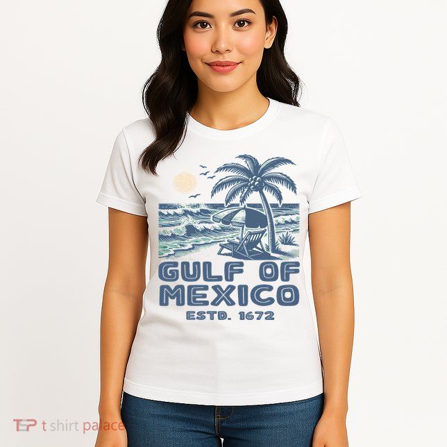 Gulf Of Mexico 1672 Vintage Beach Gulf Of Mexico Forever Womens T-Shirt