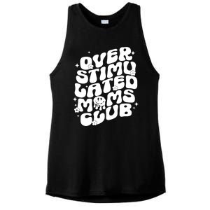 Groovy Overstimulated Moms Club Funny Trendy Mom Ladies PosiCharge Tri-Blend Wicking Tank