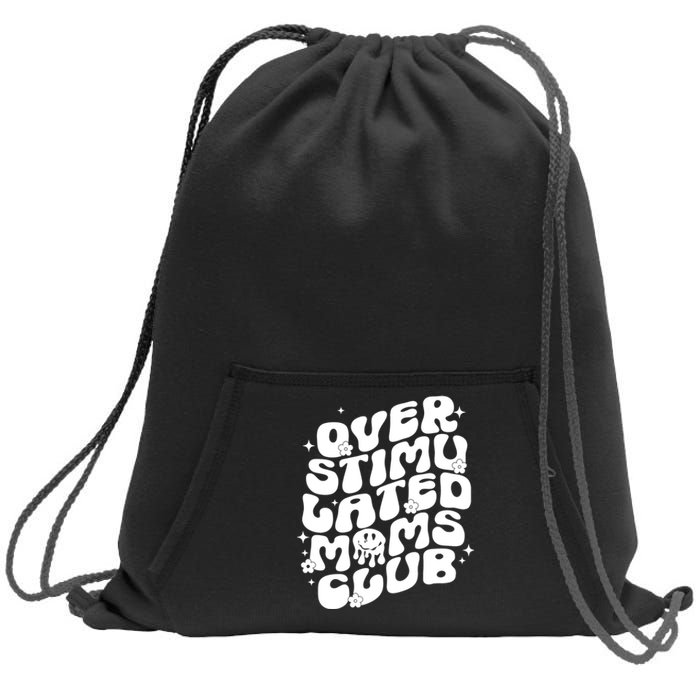 Groovy Overstimulated Moms Club Funny Trendy Mom Sweatshirt Cinch Pack Bag