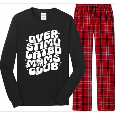 Groovy Overstimulated Moms Club Funny Trendy Mom Long Sleeve Pajama Set