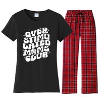 Groovy Overstimulated Moms Club Funny Trendy Mom Women's Flannel Pajama Set