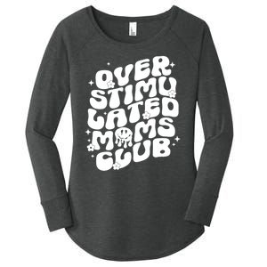 Groovy Overstimulated Moms Club Funny Trendy Mom Women's Perfect Tri Tunic Long Sleeve Shirt