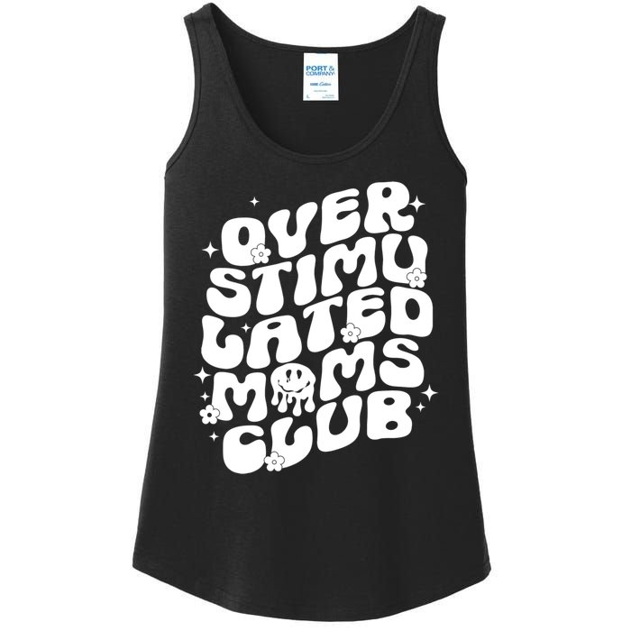 Groovy Overstimulated Moms Club Funny Trendy Mom Ladies Essential Tank