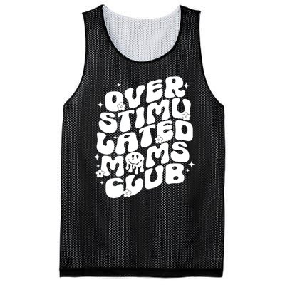 Groovy Overstimulated Moms Club Funny Trendy Mom Mesh Reversible Basketball Jersey Tank