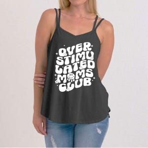 Groovy Overstimulated Moms Club Funny Trendy Mom Women's Strappy Tank