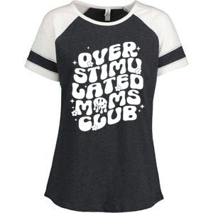 Groovy Overstimulated Moms Club Funny Trendy Mom Enza Ladies Jersey Colorblock Tee