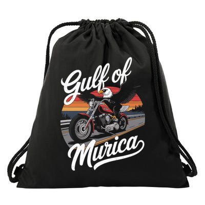   Gulf of Murica 2025 Funny Patriotic American Pride Gulf of America  Drawstring Bag