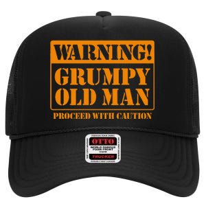 Grumpy Old Man For Grandfathers Dads Fathers Day High Crown Mesh Back Trucker Hat