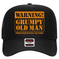 Grumpy Old Man For Grandfathers Dads Fathers Day High Crown Mesh Back Trucker Hat