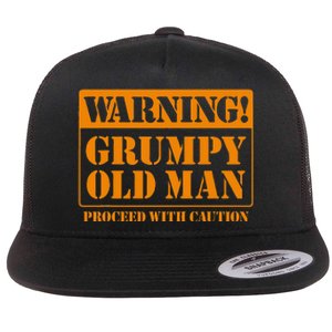 Grumpy Old Man For Grandfathers Dads Fathers Day Flat Bill Trucker Hat