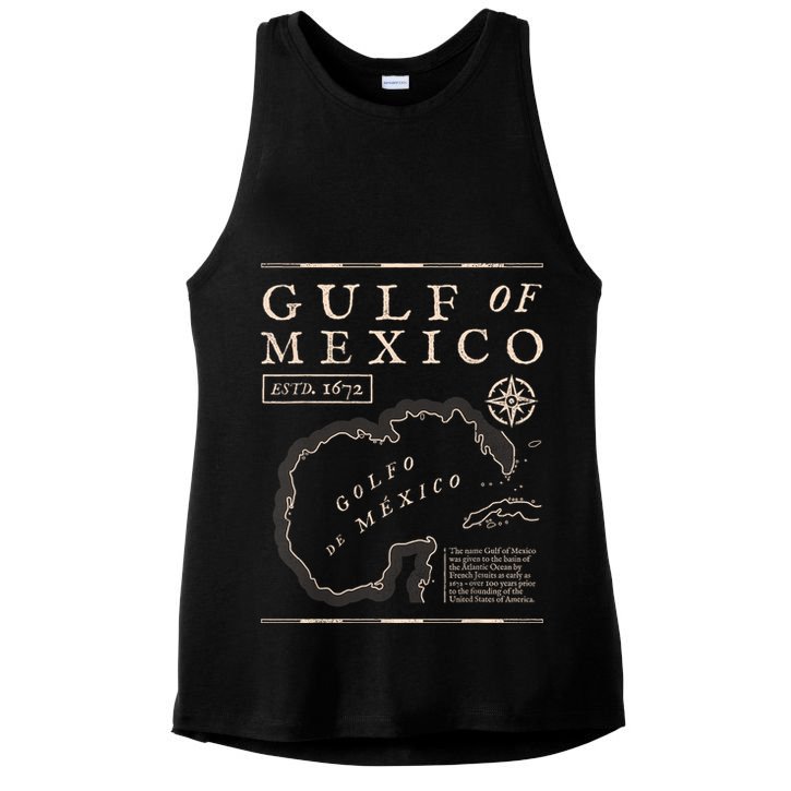 Gulf Of Mexico 1672 Historic Map Ladies PosiCharge Tri-Blend Wicking Tank
