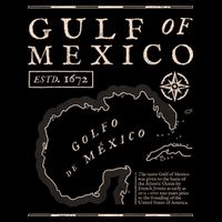 Gulf Of Mexico 1672 Historic Map Button