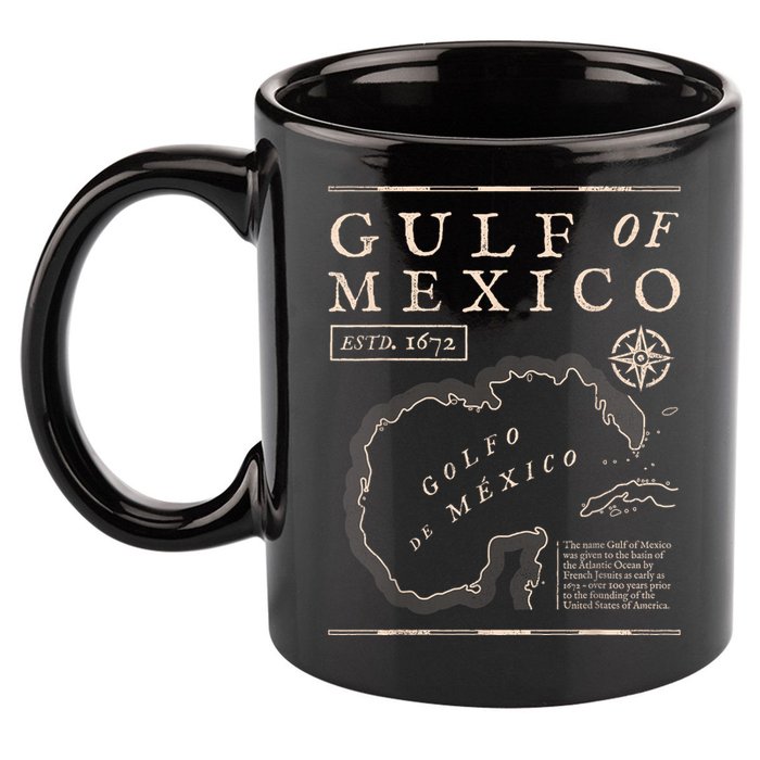 Gulf Of Mexico 1672 Historic Map 11oz C Handle Ceramic Mug