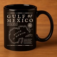 Gulf Of Mexico 1672 Historic Map 11oz C Handle Ceramic Mug
