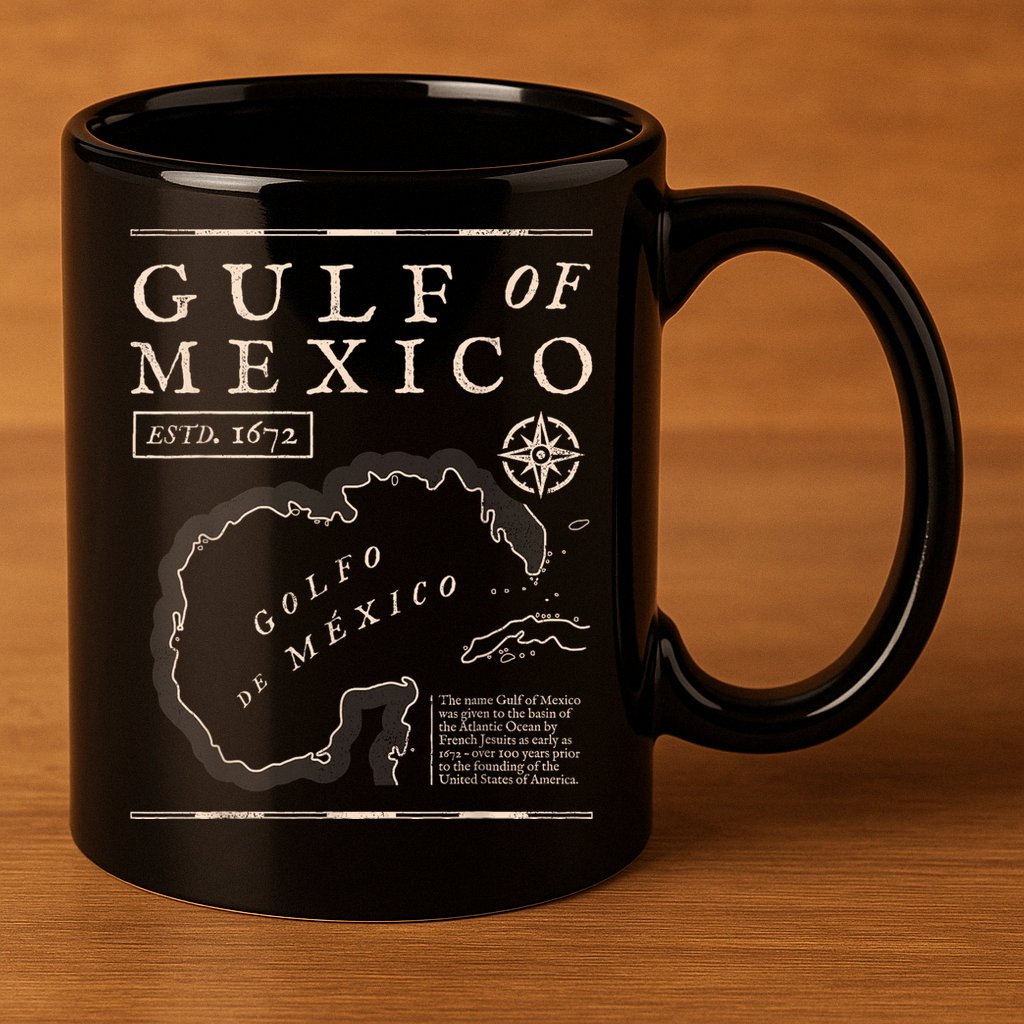 Gulf Of Mexico 1672 Historic Map 11oz C Handle Ceramic Mug