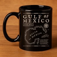 Gulf Of Mexico 1672 Historic Map 11oz C Handle Ceramic Mug