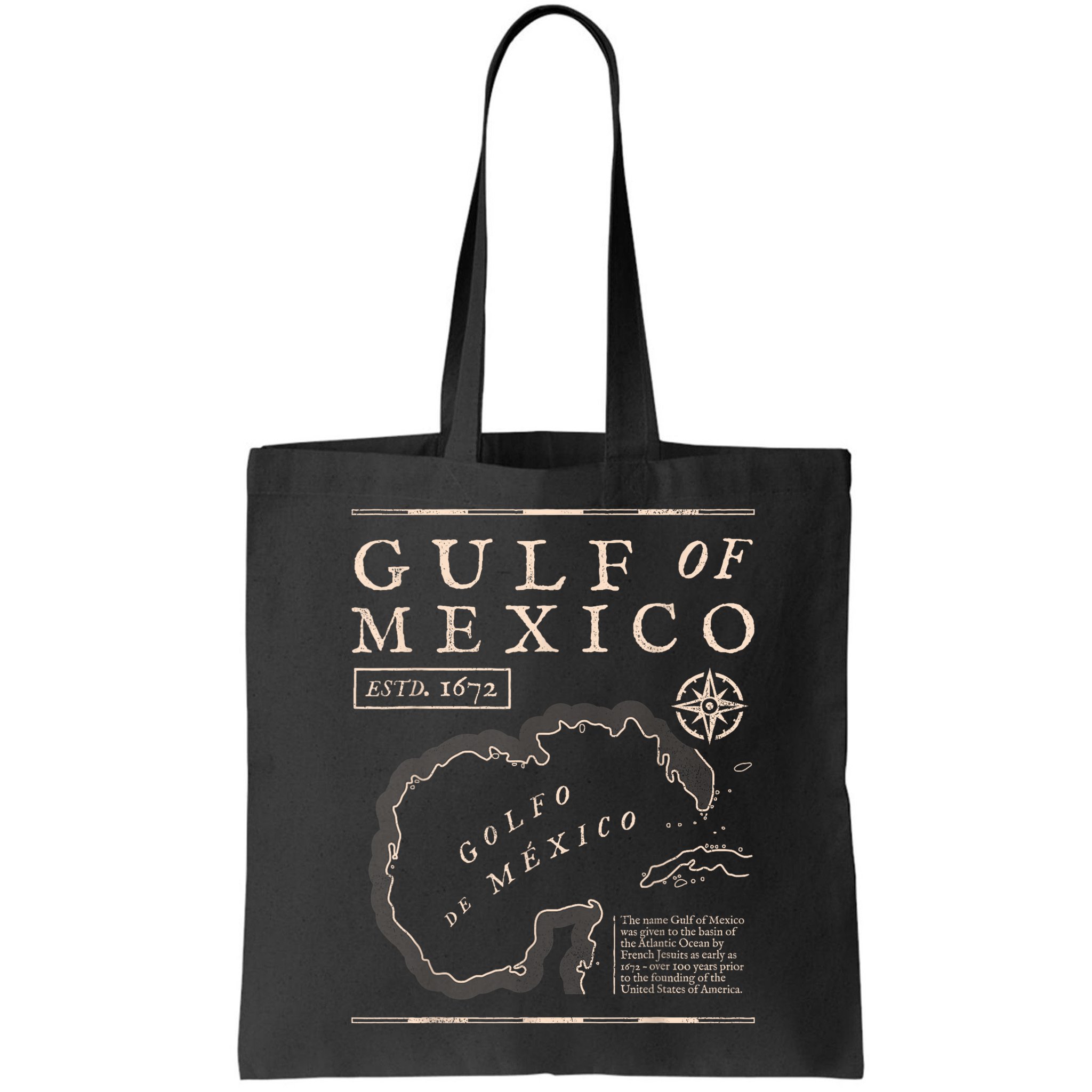 Gulf Of Mexico 1672 Historic Map Bag