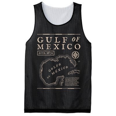 Gulf Of Mexico 1672 Historic Map Mesh Reversible Basketball Jersey Tank