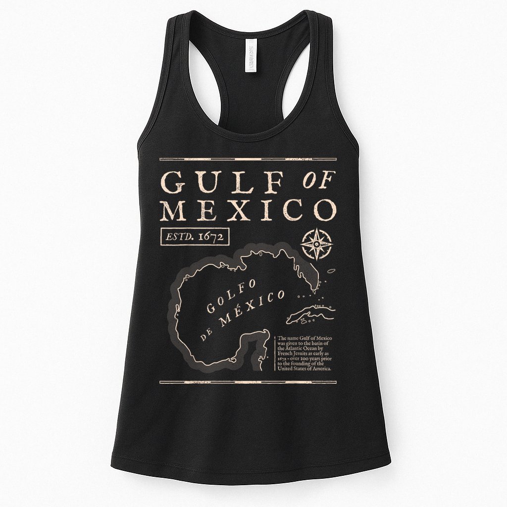 Gulf Of Mexico 1672 Historic Map Womens Tank Top