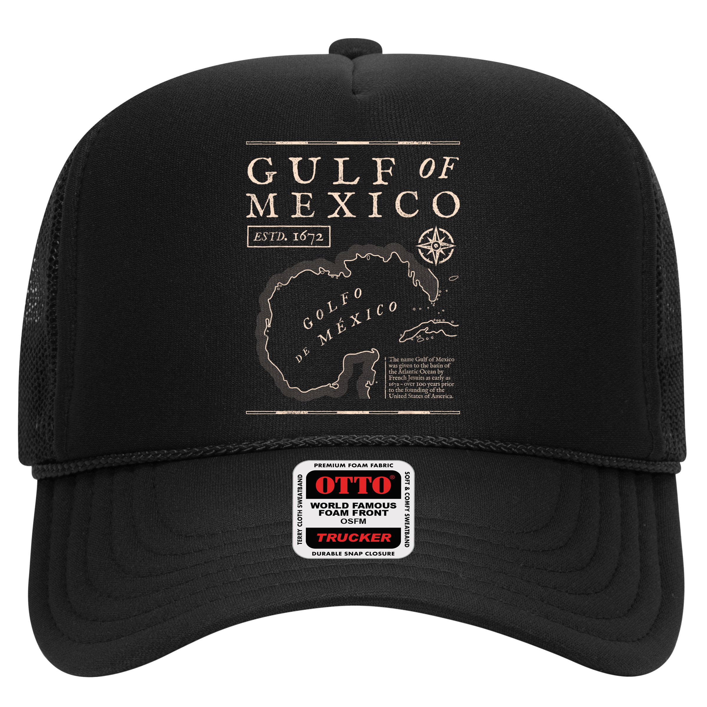 Gulf Of Mexico 1672 Historic Map Hat