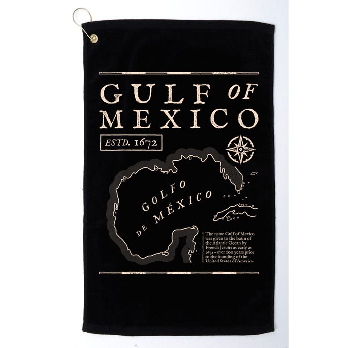 Gulf Of Mexico 1672 Historic Map Golf Towel