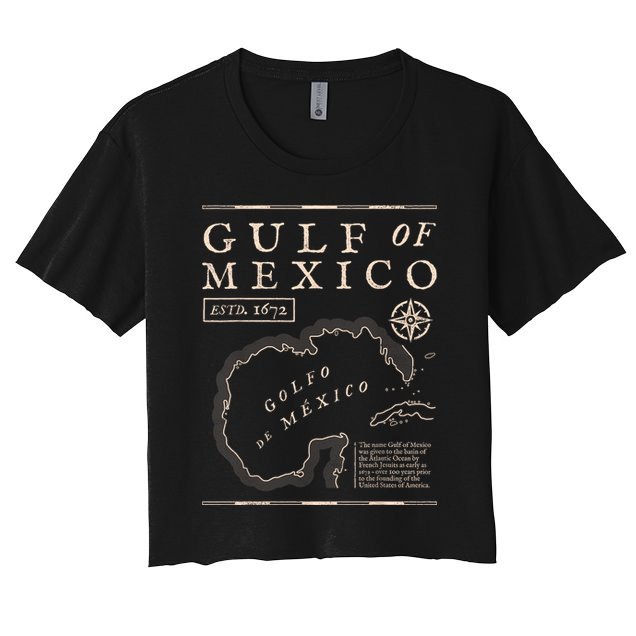Gulf Of Mexico 1672 Historic Map Crop Top