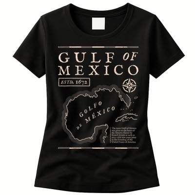 Gulf Of Mexico 1672 Historic Map Womens T-Shirt