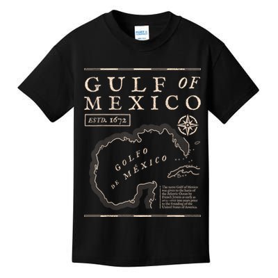 Gulf Of Mexico 1672 Historic Map Kids T-Shirt