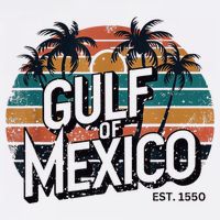 Gulf Of Mexico Est 1550 Retro Vintage Beach Button